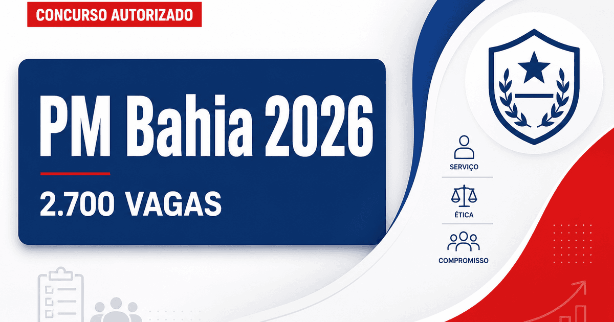 Concurso PM BA: iniciado processo de escolha da banca para 2.700 vagas, confirma comandante - Polícia Militar do Estado da Bahia