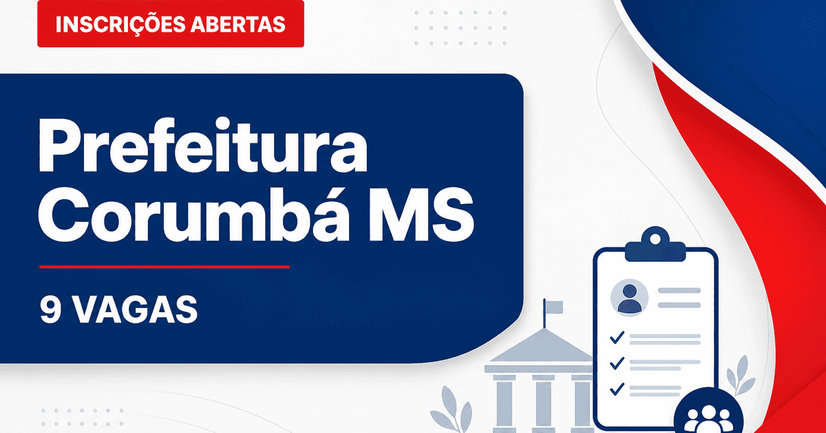 Prefeitura de Corumbá MS abre processo seletivo com 9 vagas para professores - Prefeitura de Corumbá
