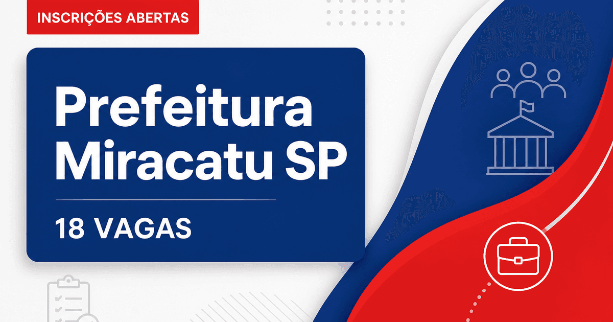 Prefeitura de Miracatu: Prefeitura de Miracatu - SP abre seleção para profissionais da saúde - Prefeitura de Miracatu