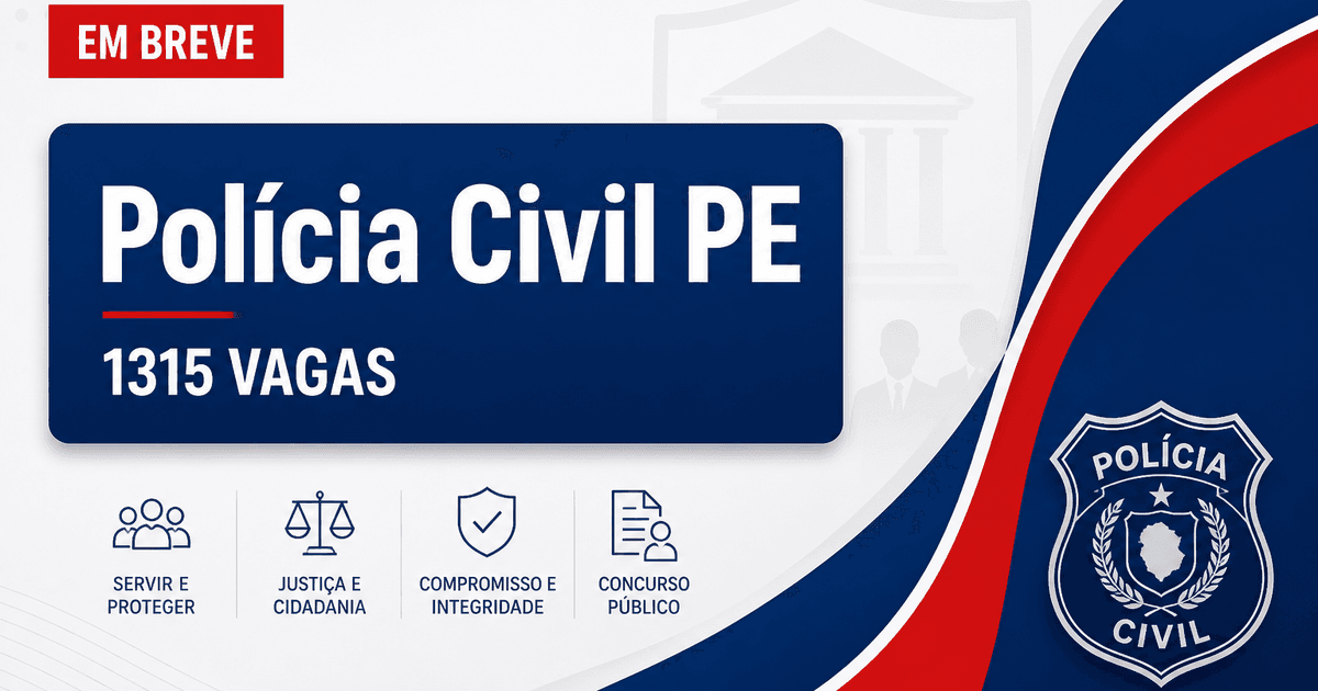 Concurso PC PE: edital com 1.315 vagas deve sair até dezembro, segundo secretário - Polícia Civil de Pernambuco