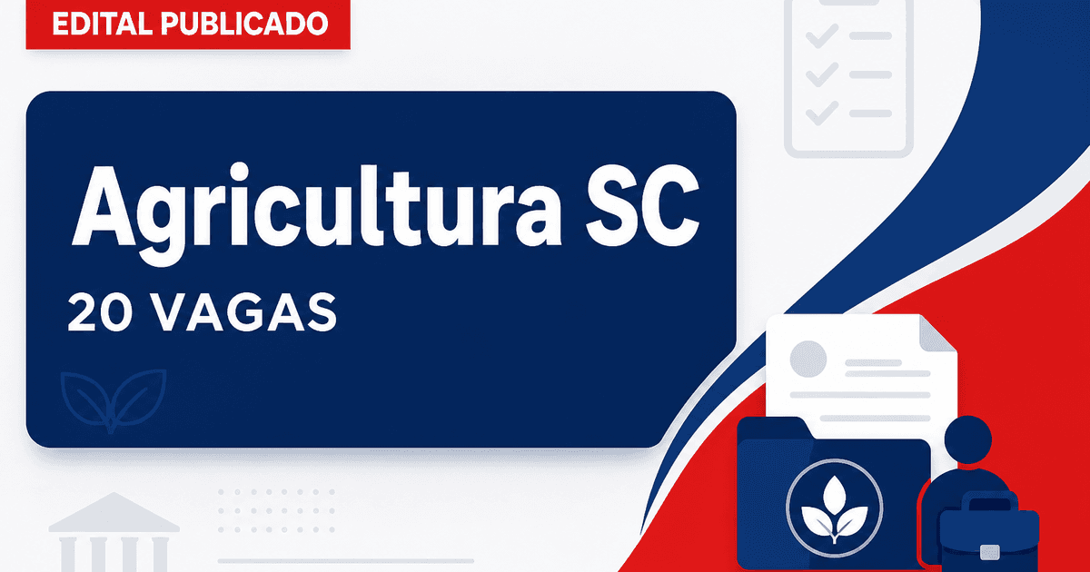 Secretaria da Agricultura SC retifica concurso com 20 vagas para analista técnico - Secretaria de Estado da Agricultura e Pecuária de Santa Catarina
