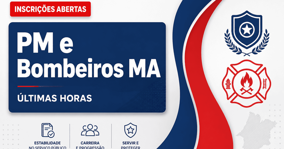 Concursos PM e Bombeiros MA têm últimas horas de inscrição - Polícia Militar do Maranhão e Corpo de Bombeiros Militar do Maranhão