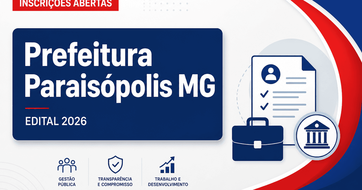 Prefeitura de Paraisópolis - MG abre vagas para professores de Educação Física - Prefeitura de Paraisópolis