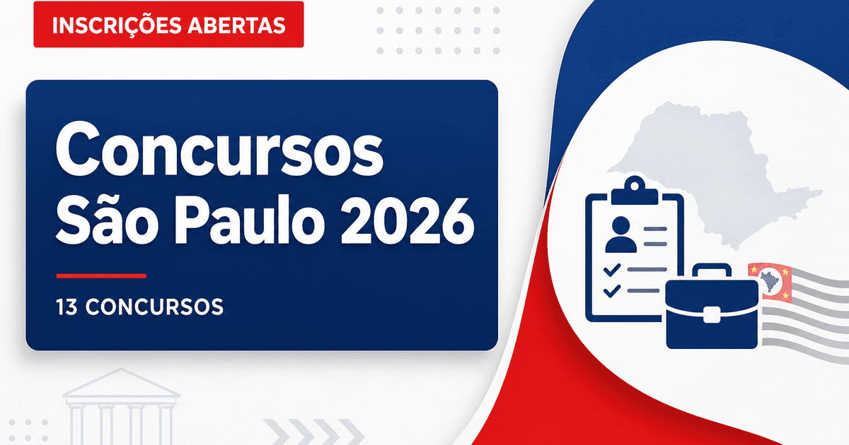 Vai perder? 13 concursos em SP que abrem e encerram inscrições nesta semana - Vai perder? 13 s emque abrem e encerram inscrições nesta semana