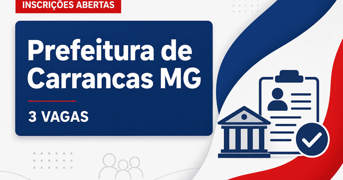 Processo seletivo Carrancas MG abre 3 vagas para agente comunitário de saúde - Prefeitura de Carrancas