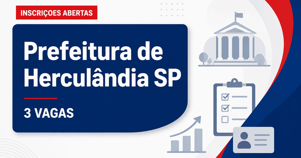 Prefeitura de Herculândia: Prefeitura de Herculândia - SP abre concurso público para cargos de nível superior - Prefeitura de Herculândia