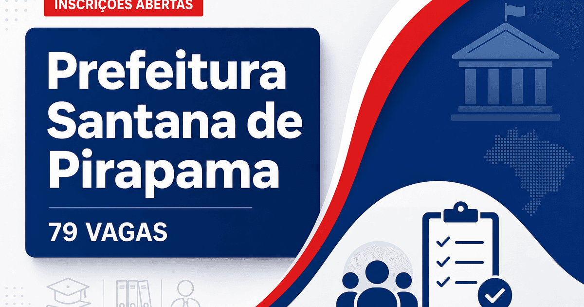 Prefeitura de Santana de Pirapama MG abre concurso com 79 vagas para diversas áreas - Prefeitura de Santana de Pirapama