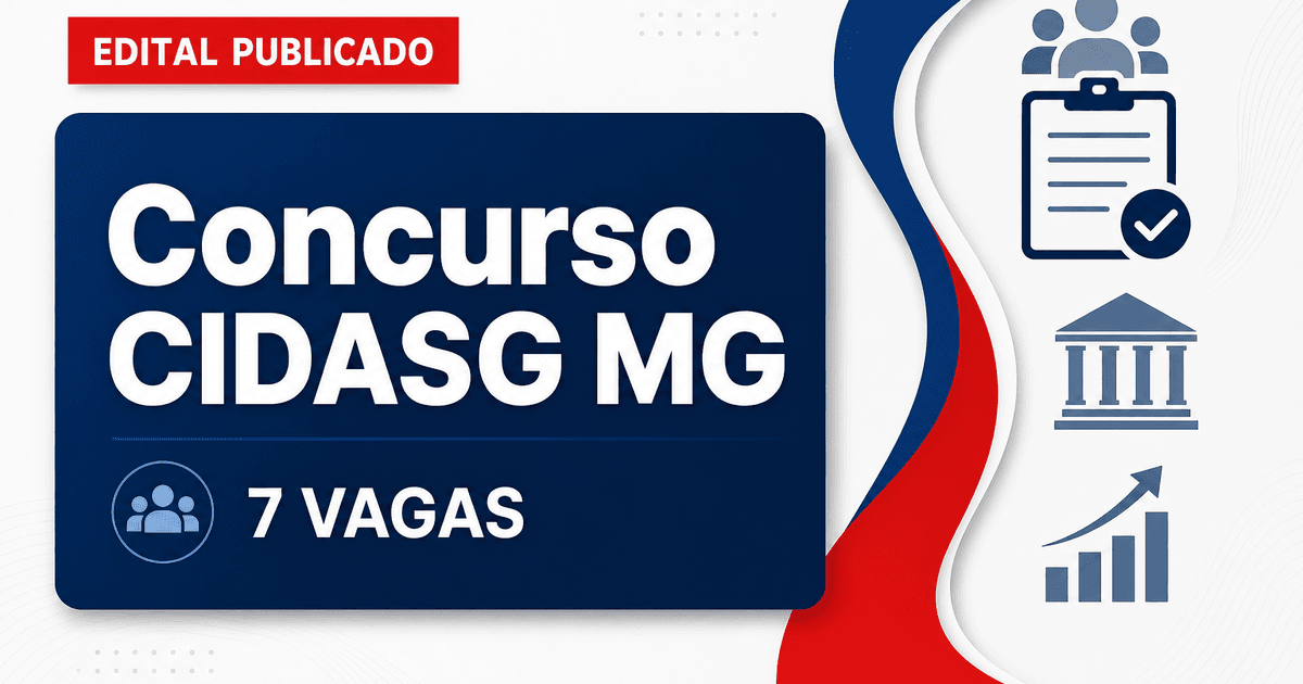 Concurso CIDASG São Pedro do Suaçuí MG abre 7 vagas imediatas - CIDASG