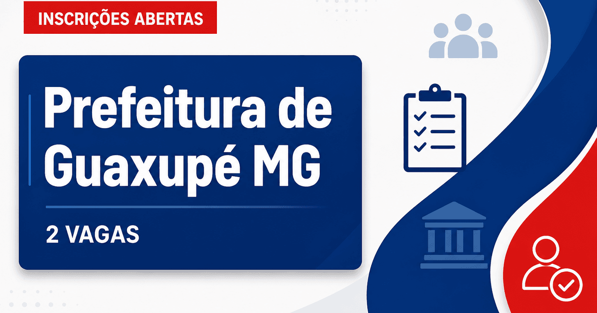 Prefeitura de Guaxupé MG abre processo seletivo com 2 vagas na Saúde - Prefeitura de Guaxupé