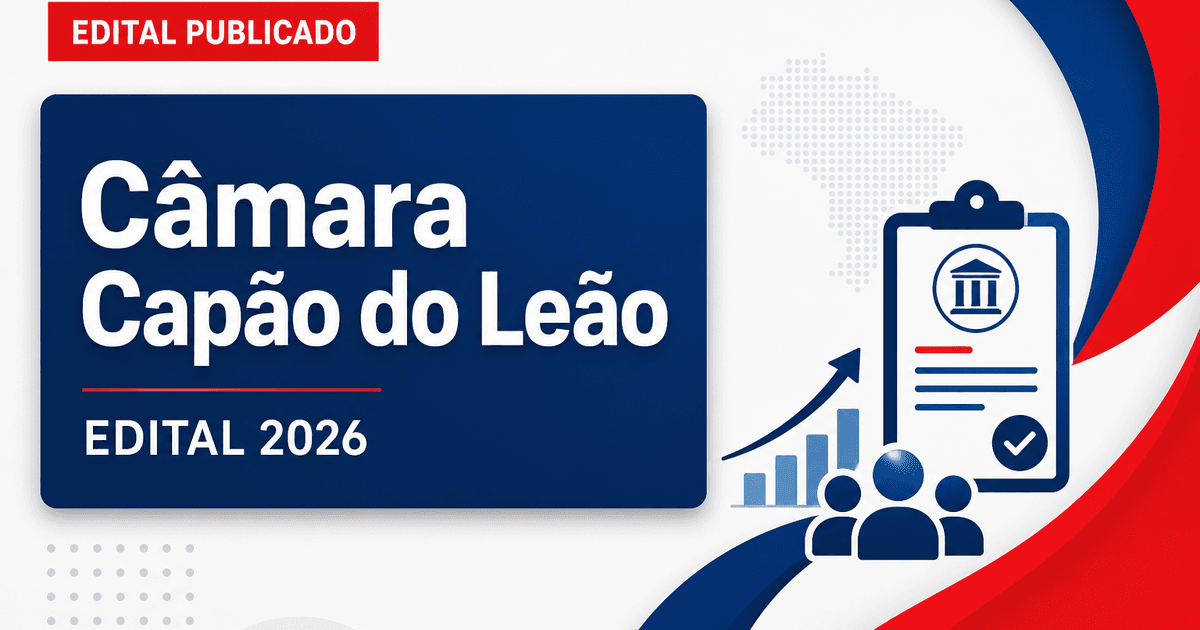 Câmara Municipal de Capão do Leão RS retifica concurso e atualiza edital nº 01/2026 - Câmara Municipal de Capão do Leão