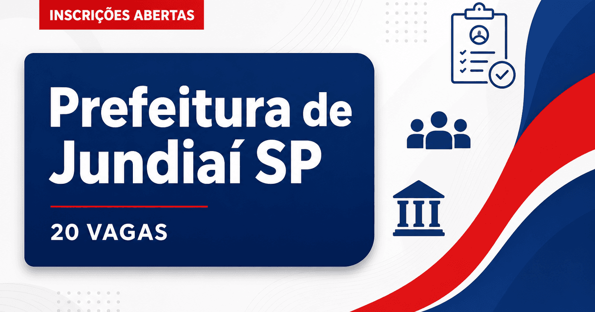 Concurso da Prefeitura de Jundiaí (SP): últimas horas de inscrição para 20 vagas - Prefeitura de Jundiaí