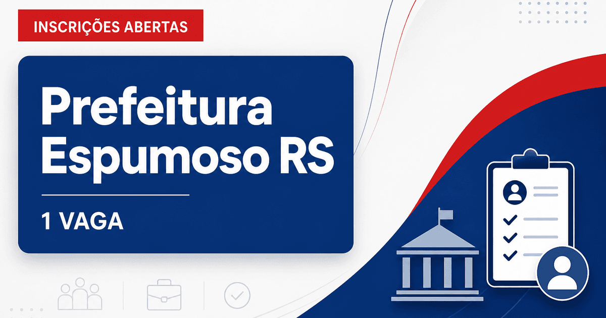 Prefeitura de Espumoso: Prefeitura de Espumoso - RS abre seleção com vaga para Eletricista - Prefeitura de Espumoso