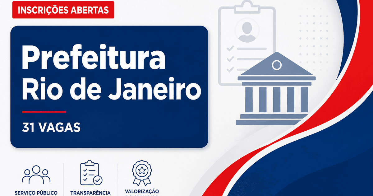 Prefeitura do Rio de Janeiro abre processo seletivo com 31 vagas na Saúde - Prefeitura do Rio de Janeiro