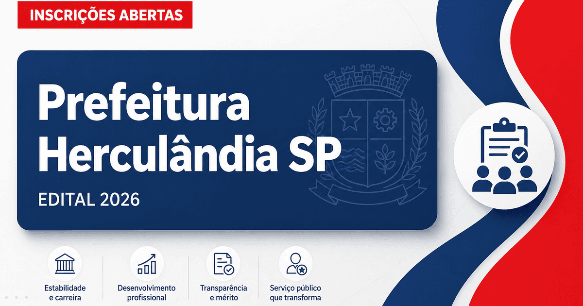 Prefeitura de Herculândia SP retifica concurso e reabre inscrições para nível superior - Prefeitura de Herculândia