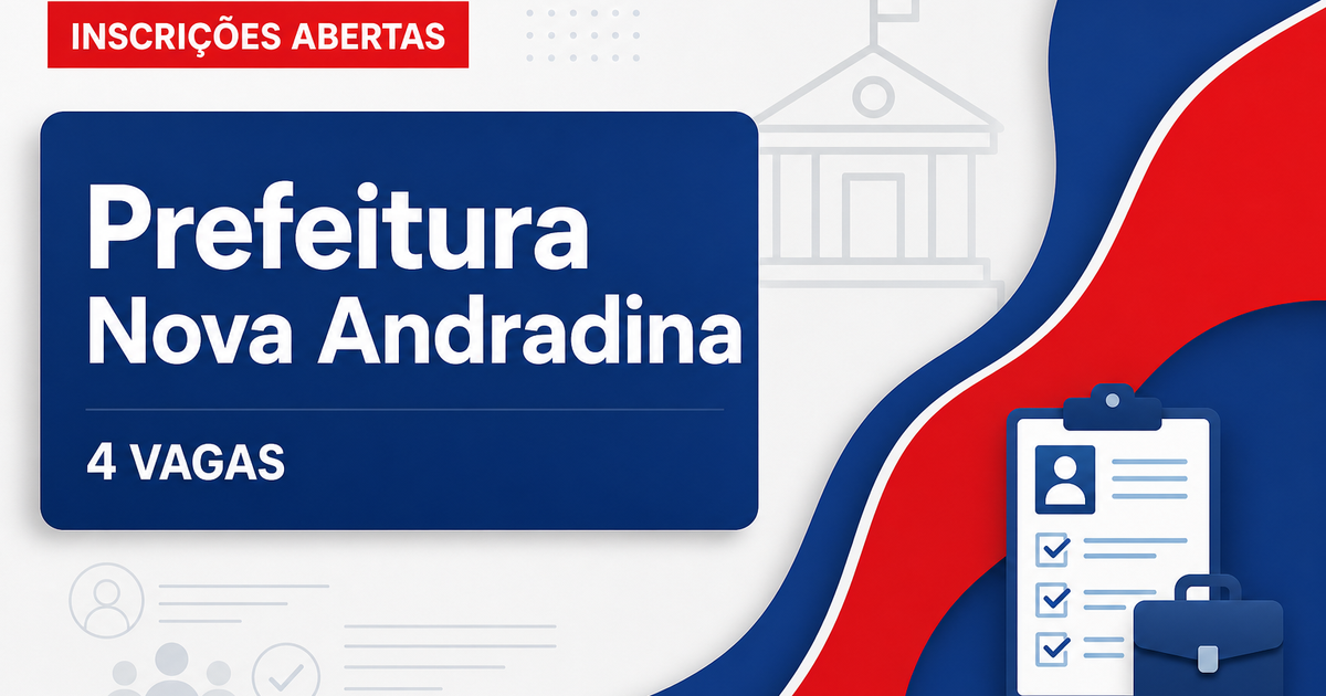 Prefeitura de Nova Andradina MS abre processo seletivo para 4 vagas de merendeira - Prefeitura de Nova Andradina