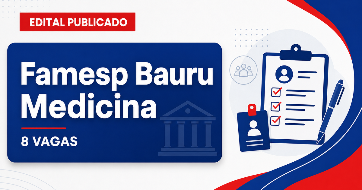 Processo seletivo Famesp Bauru SP com 8 vagas para medicina - Famesp