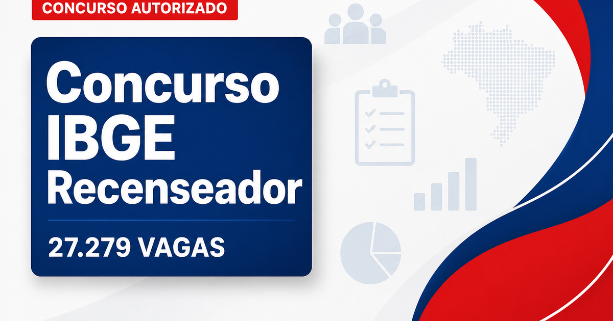 Concurso IBGE: seleção para recenseador, com 27.279 vagas, deve ter nova autorização - IBGE: seleçãora recenseador, com 27.279 vagas, deve ter nova autorização