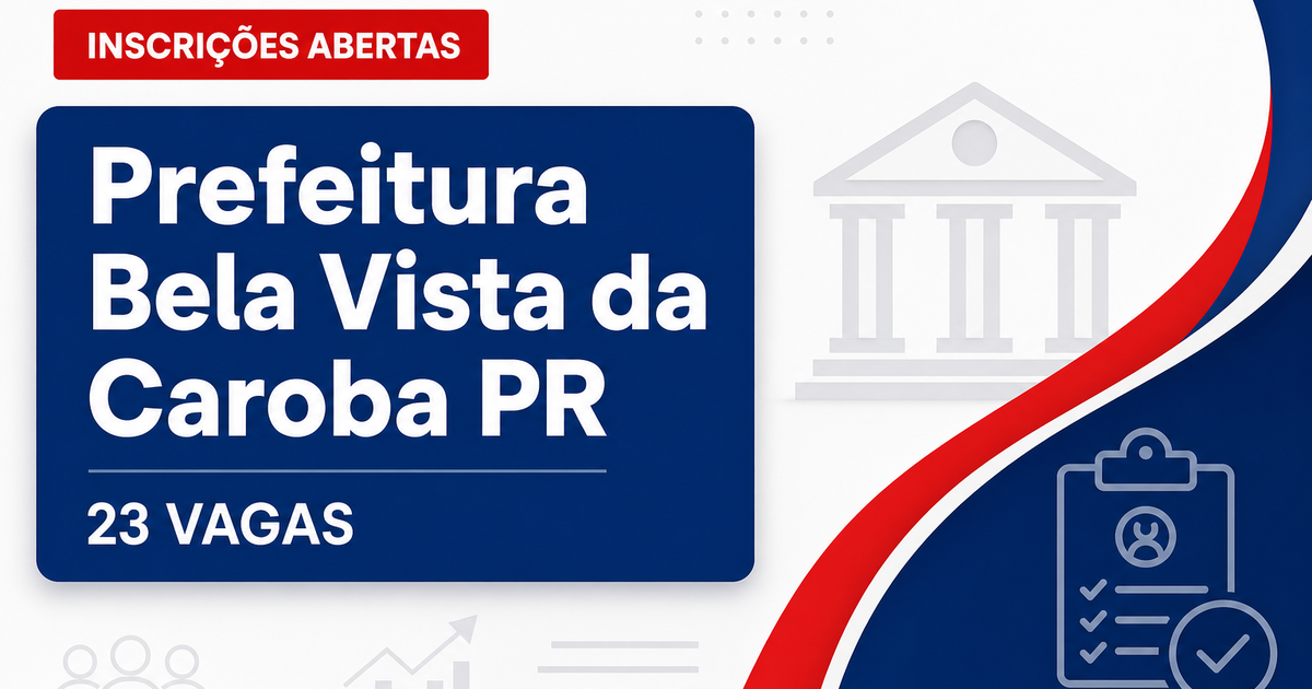 Prefeitura de Bela Vista da Caroba: Prefeitura de Bela Vista da Caroba - PR abre concurso público com salários de até R$ - Prefeitura de Bela Vista da Caroba