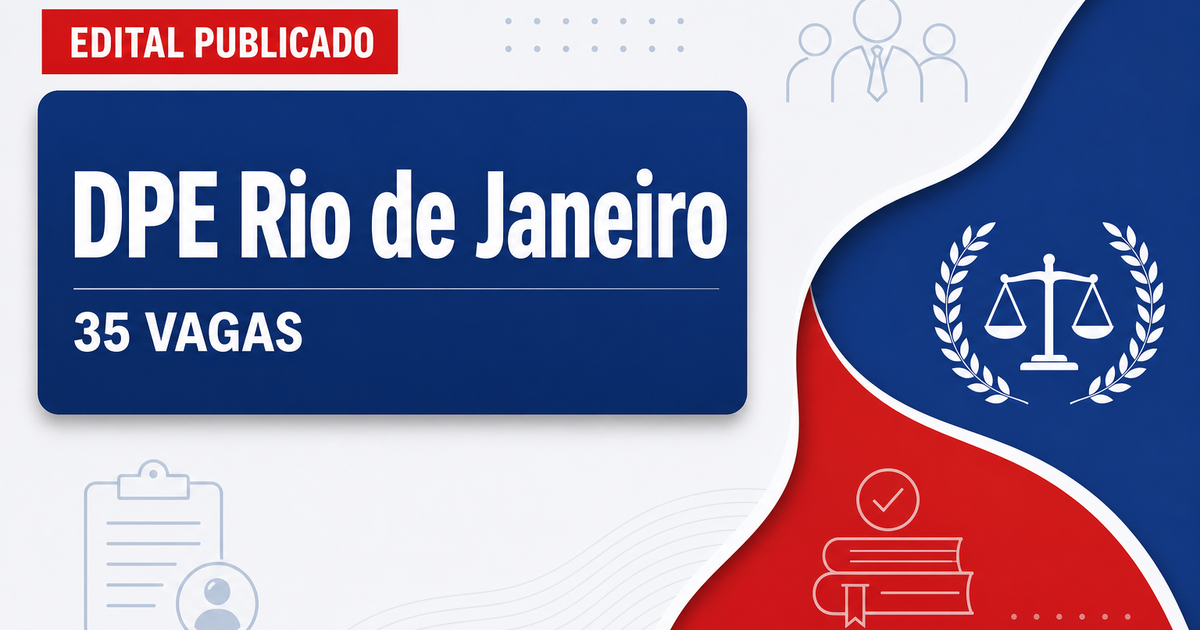 Concurso da DPE RJ: novo edital para defensor oferece 35 vagas e ganhos de R$ 34 mil - Defensoria Pública do Estado do Rio de Janeiro
