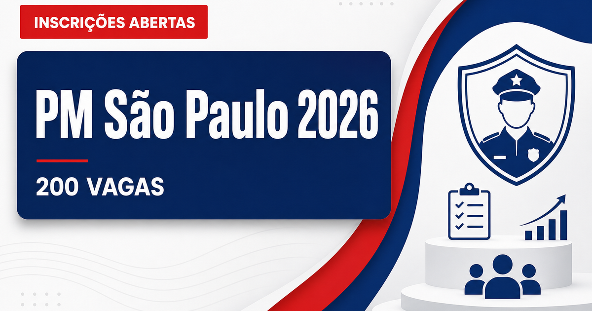 Concurso da PM SP abre inscrições para 200 vagas de aluno-oficial - Polícia Militar de São Paulo