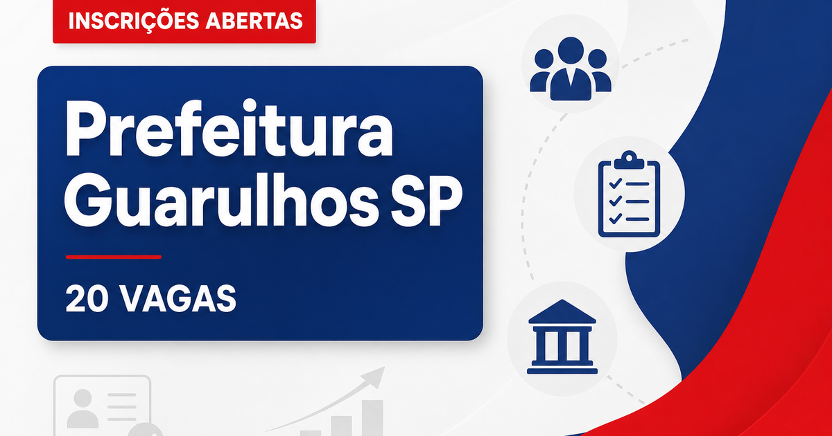 Concurso da Prefeitura de Guarulhos (SP) encerra inscrições para 20 vagas nesta terça-feira (2) - Prefeitura de Guarulhos