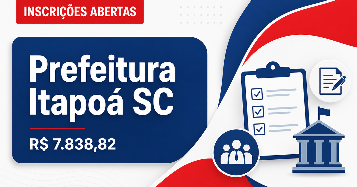 Prefeitura de Itapoá: Prefeitura de Itapoá - SC prorroga inscrições de processos seletivos para Fonoaudiólogo e Professo - Prefeitura de Itapoá