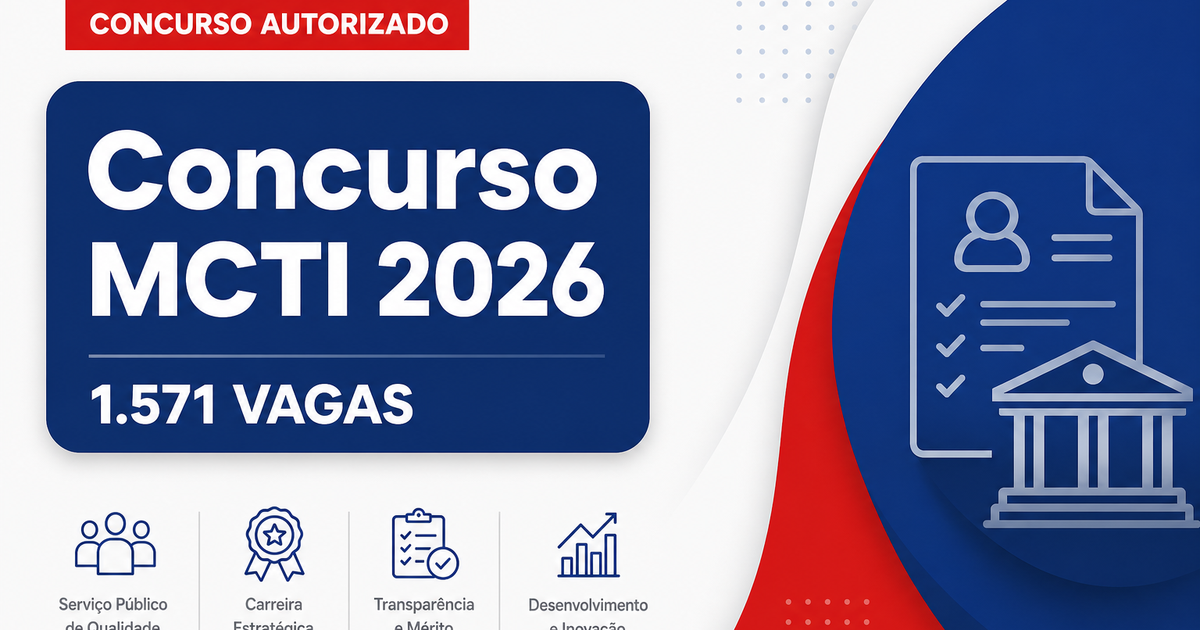 Concurso MCTI é solicitado com 1.571 vagas; veja detalhes! - MCTI é solicitado com 1.571 vagas; veja detalhes!