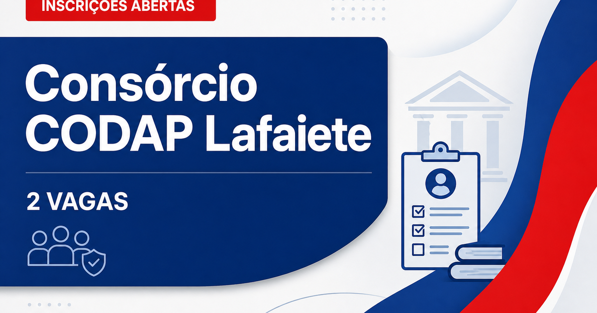 Consórcio CODAP Conselheiro Lafaiete MG abre processo seletivo com 2 vagas - Consórcio CODAP Conselheiro Lafaiete