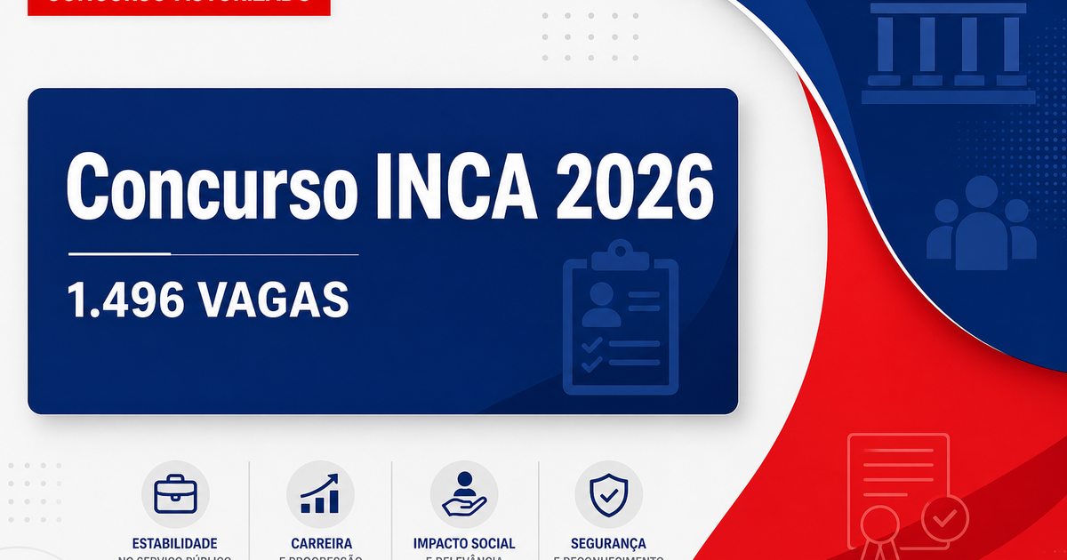 INCA solicita autorização para novo concurso com 1.496 vagas na área de Ciência e Tecnologia - INCA solicita autorizaçãora novo com 1.496 vagas na área de Ciência e Tecnologi
