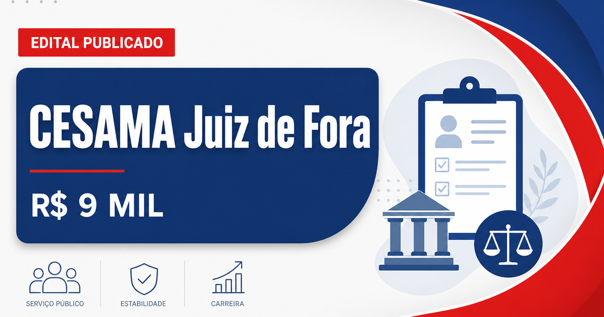 CESAMA de Juiz de Fora - MG retifica concurso público com salários de até R$ 9 mil - CESAMA