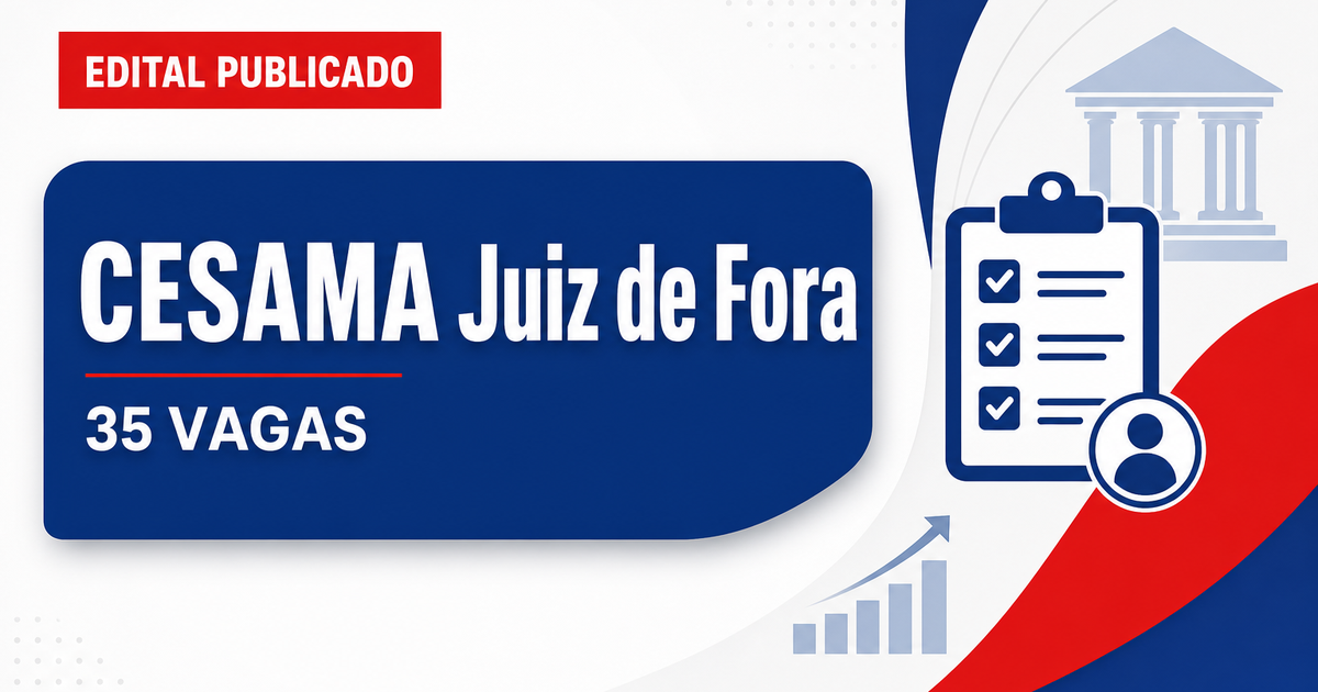 CESAMA Juiz de Fora MG retifica concurso com 35 vagas imediatas - CESAMA