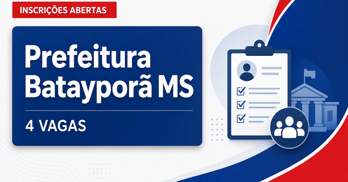 Prefeitura de Batayporã MS abre processo seletivo com 4 vagas para técnico em radiologia - Prefeitura de Batayporã
