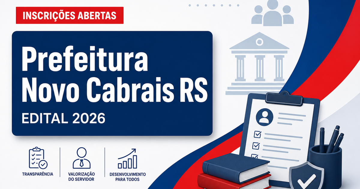 Prefeitura de Novo Cabrais RS abre processo seletivo para professor de Matemática - Prefeitura de Novo Cabrais