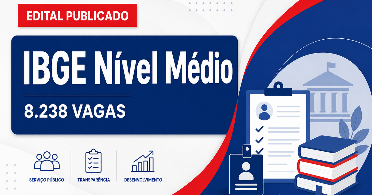 Processo seletivo do IBGE: saiba tudo sobre o novo edital com 8.238 vagas de nível médio - Processo seletivo do IBGE: saiba tudo sobre o novo edital com 8.238 vagas de nív
