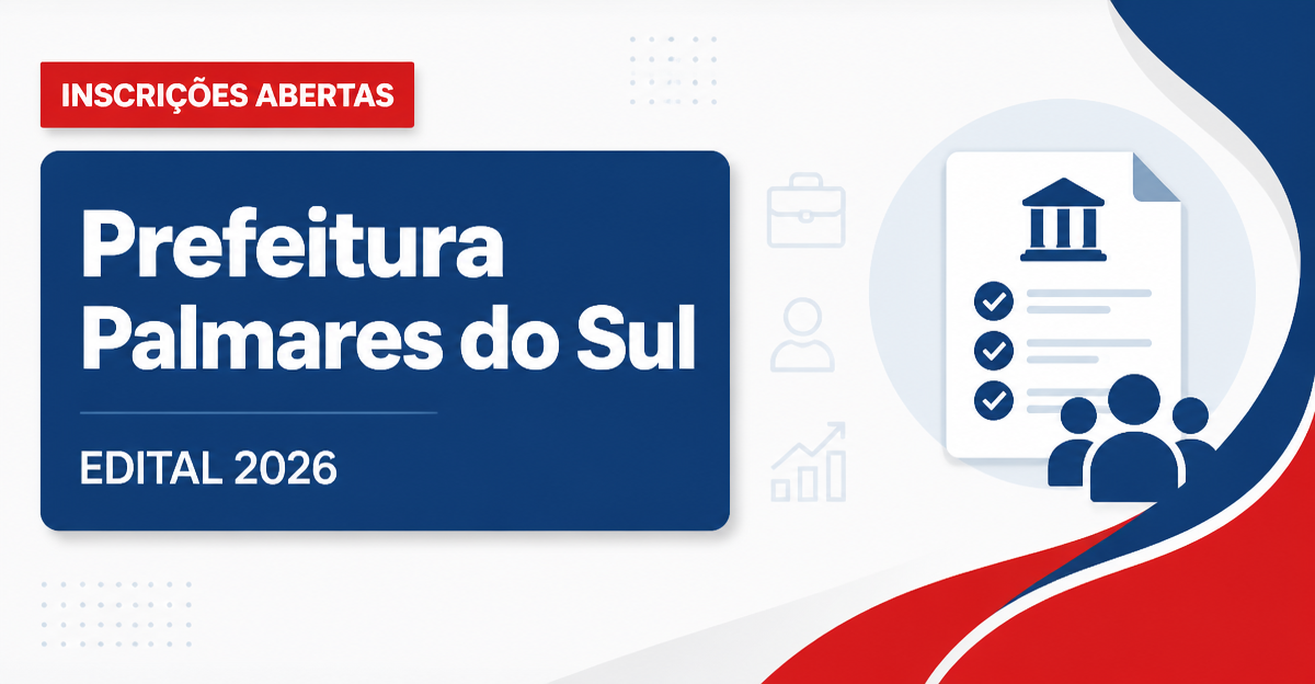 Prefeitura de Palmares do Sul - RS abre vagas para Oficial Administrativo - Prefeitura de Palmares do Sul