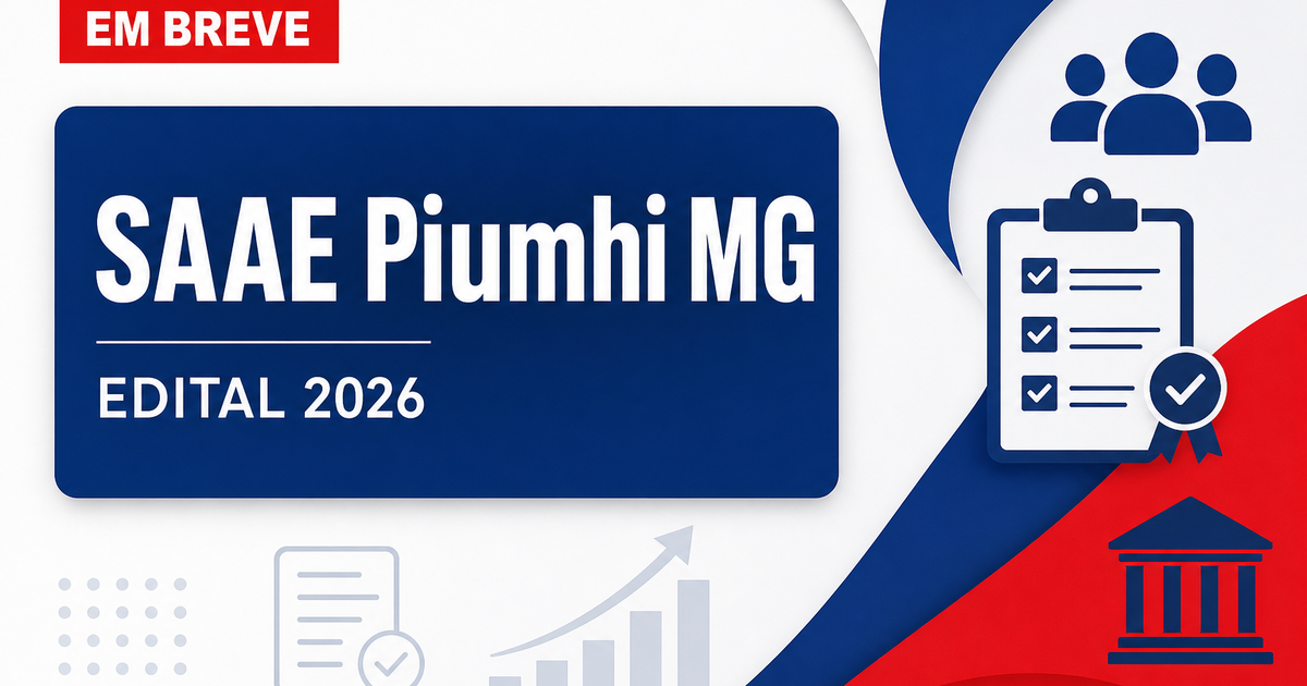 SAAE Piumhi MG abre processo seletivo para cadastro reserva em 2026 - Serviço Autônomo de Água e Esgoto