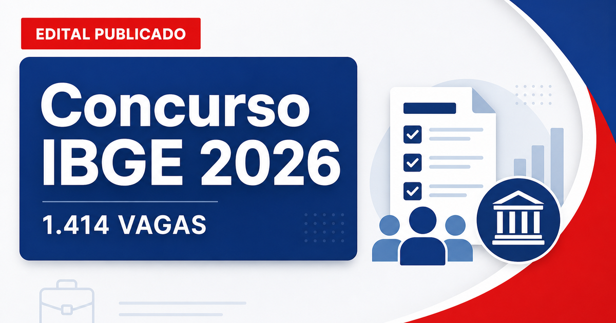 Processo seletivo do IBGE: novo edital oferece 1.414 vagas e salários acima de R$ 5 mil - Processo seletivo do IBGE: novo edital oferece 1.414 vagas e salários acima de R