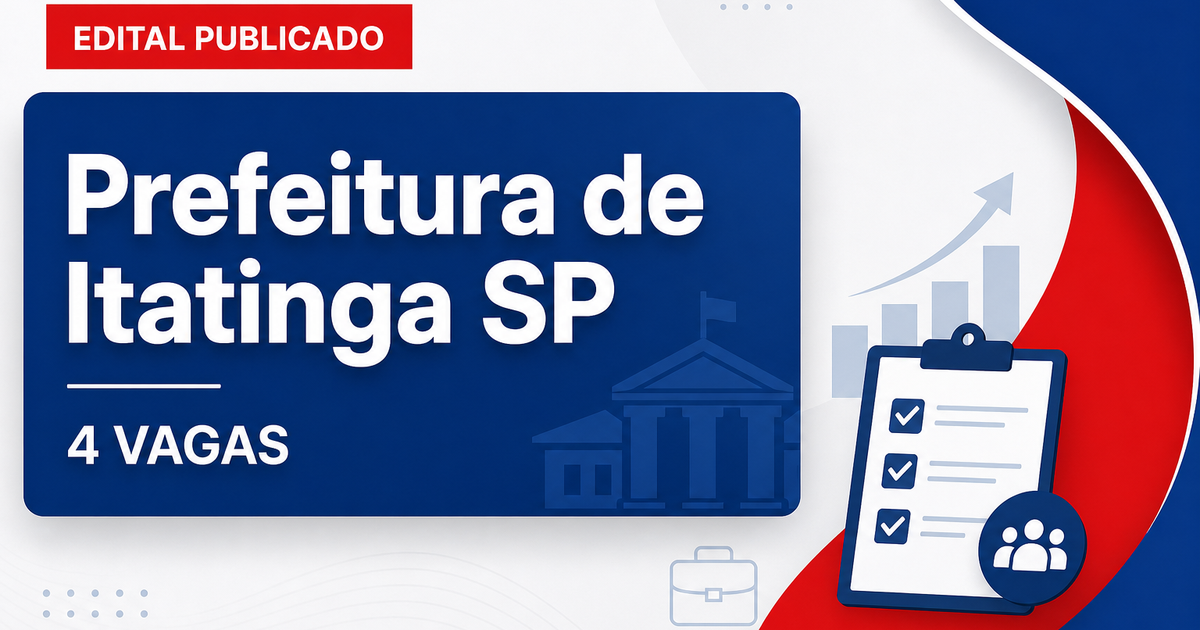 Concurso Prefeitura de Itatinga SP: 4 vagas para diretor de escola - Prefeitura de Itatinga