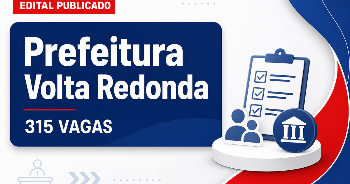 Concurso Prefeitura de Volta Redonda RJ: 315 vagas para enfermagem - Prefeitura de Volta Redonda