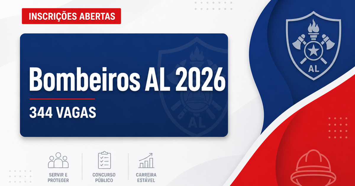 Concurso dos Bombeiros AL abre inscrições para 344 vagas de nível médio - Corpo de Bombeiros