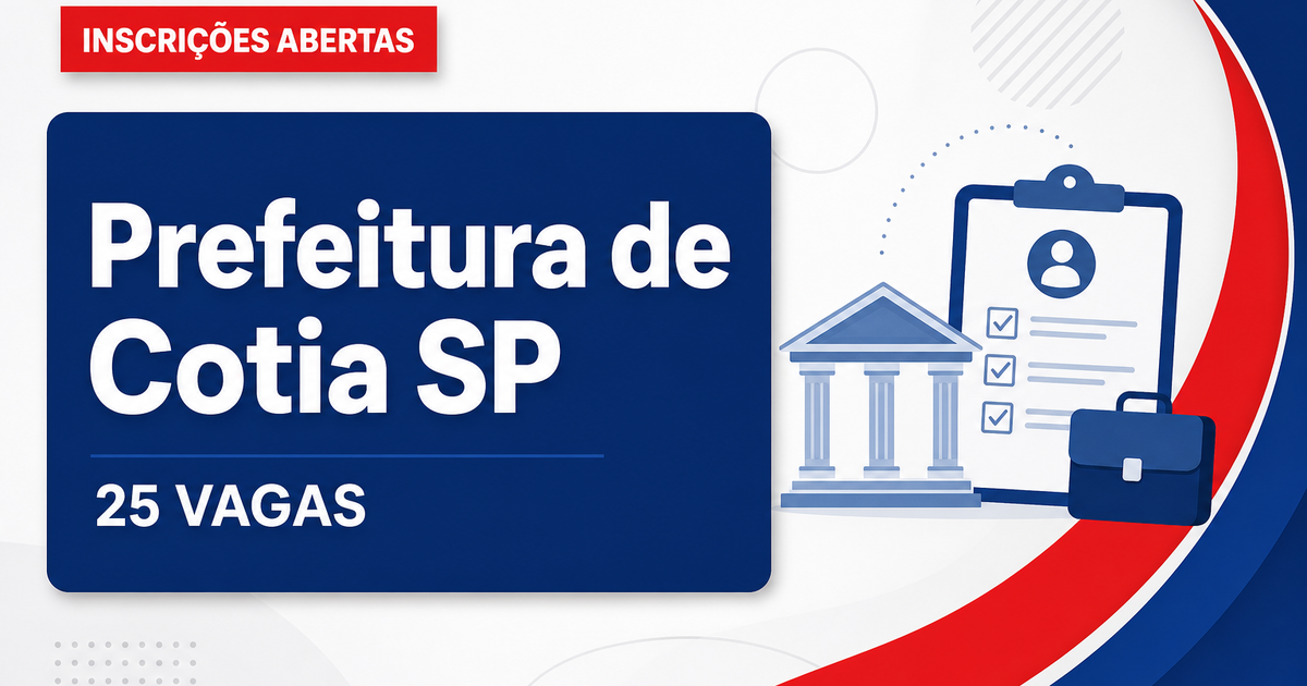 Prefeitura de Cotia: Prefeitura de Cotia - SP abre processo seletivo com 25 vagas - Prefeitura de Cotia