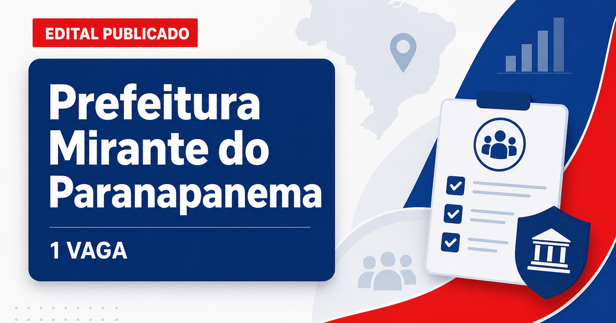 Concurso Prefeitura de Mirante do Paranapanema SP abre 1 vaga para agente comunitário de saúde - Prefeitura de Mirante do Paranapanema