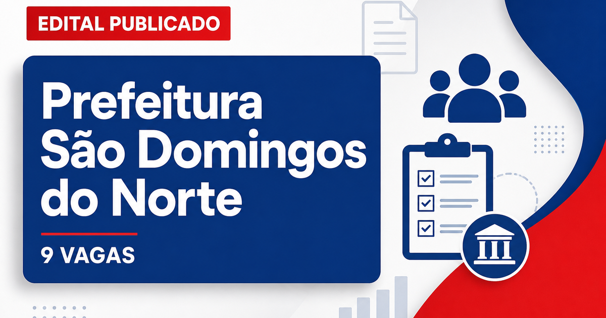 Prefeitura de São Domingos do Norte ES abre processo seletivo com 9 vagas - Prefeitura de São Domingos do Norte