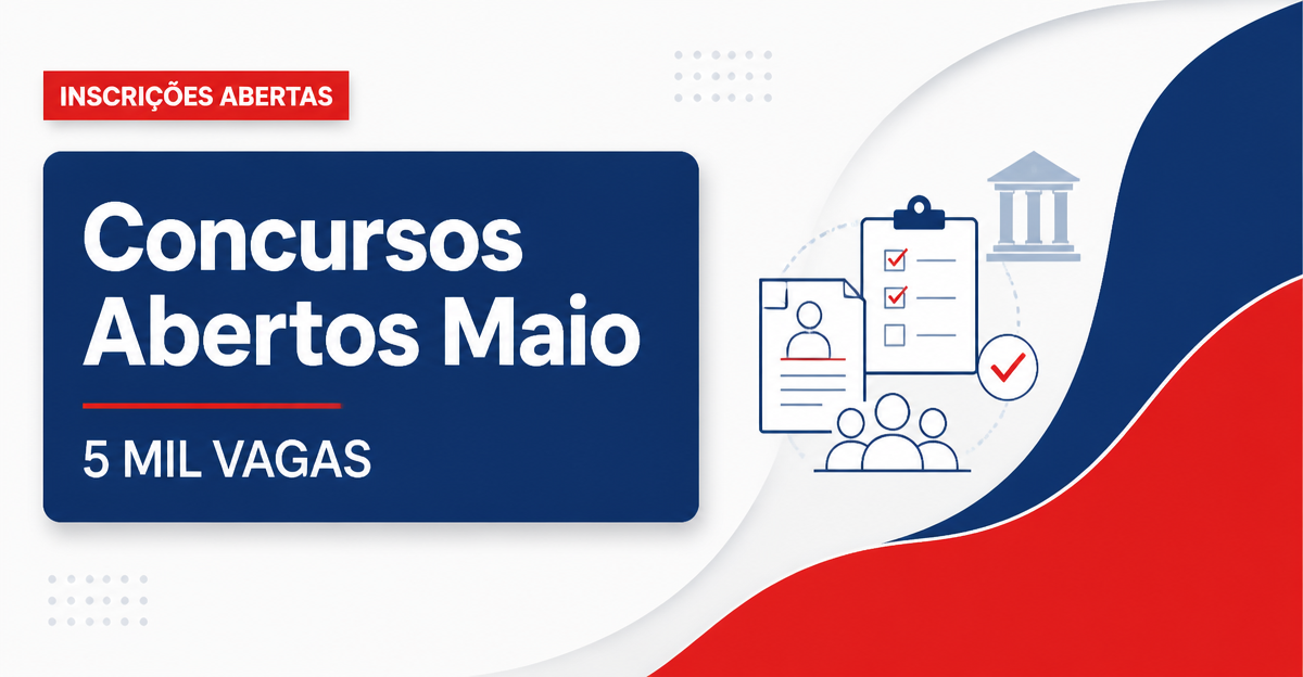 Segunda quinzena de maio tem 5 mil vagas em concursos abertos - Segunda quinzena de maio tem 5 mil vagas em s abertos