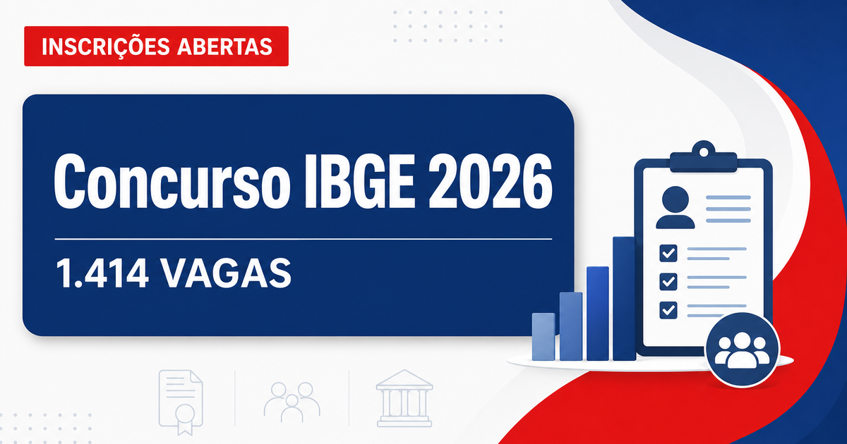 Processo seletivo do IBGE abre inscrições para 1.414 vagas em todo o Brasil - Processo seletivo do IBGE abre inscriçõesra 1.414 vagas em todo o Brasil