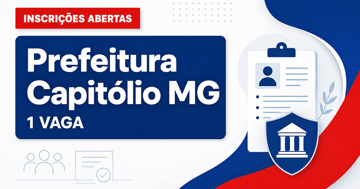 Prefeitura de Capitólio MG abre processo seletivo para psicólogo 1 vaga - Prefeitura de Capitólio