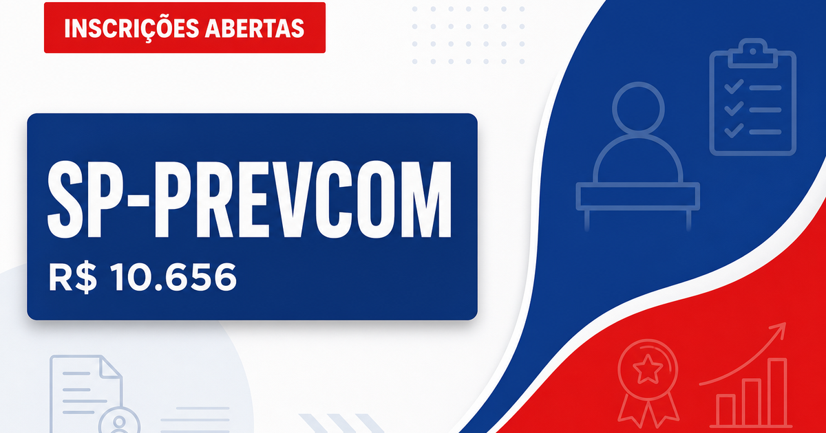 SP-PREVCOM abre concurso público com salários de até R$ 10.656,00 - SP-PREVCOM