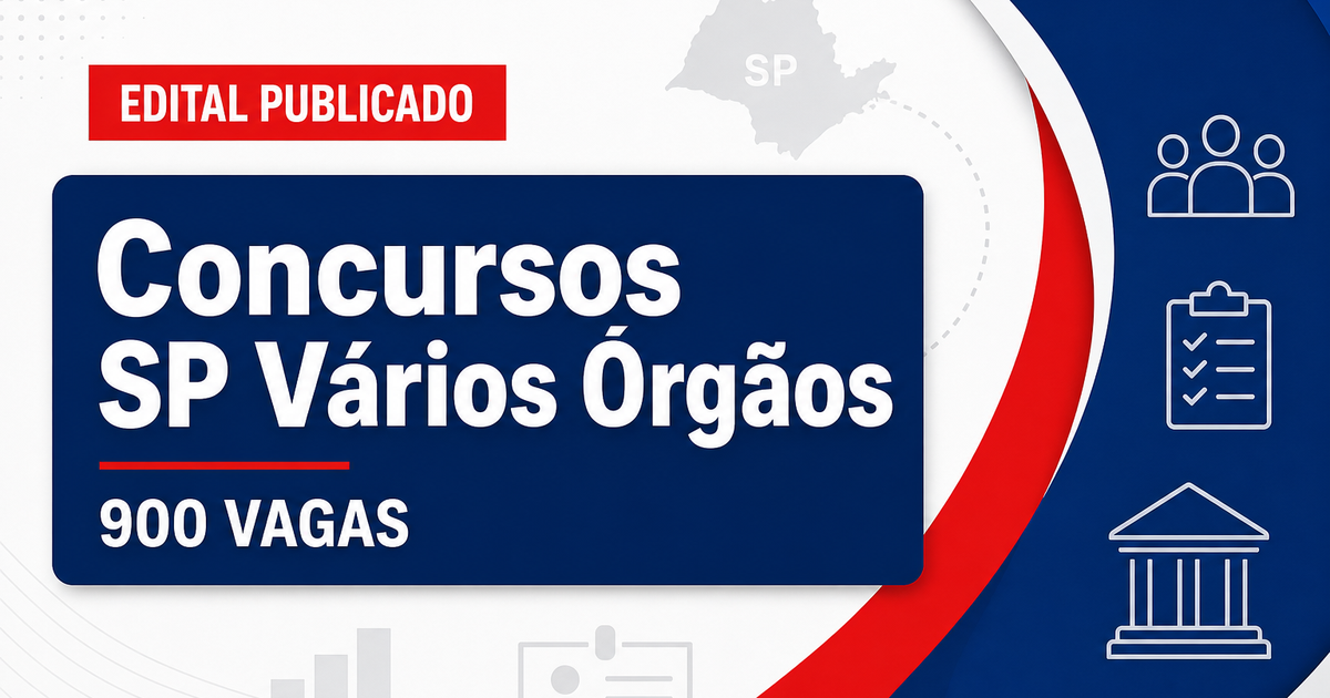 Concursos em SP: editais publicados nesta semana oferecem mais de 900 vagas - Vários órgãos