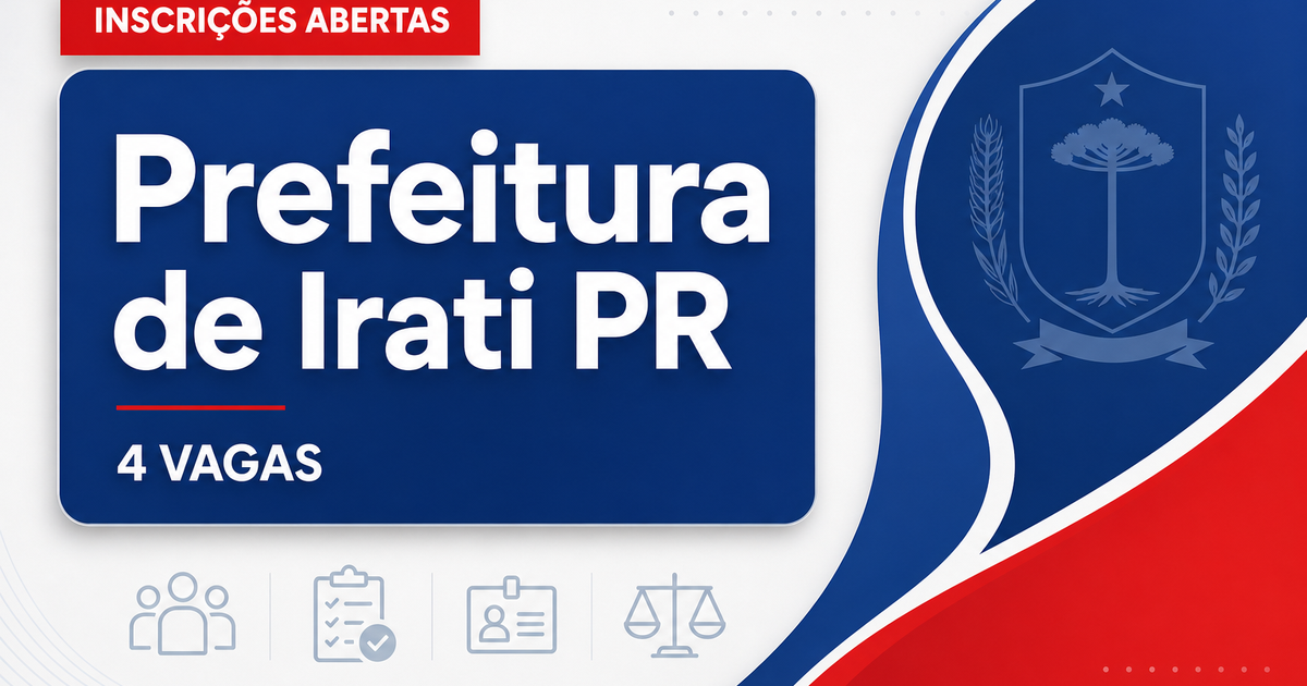 Prefeitura de Irati: Prefeitura de Irati - PR abre vagas para Motorista/Socorrista e Recepcionista - Prefeitura de Irati
