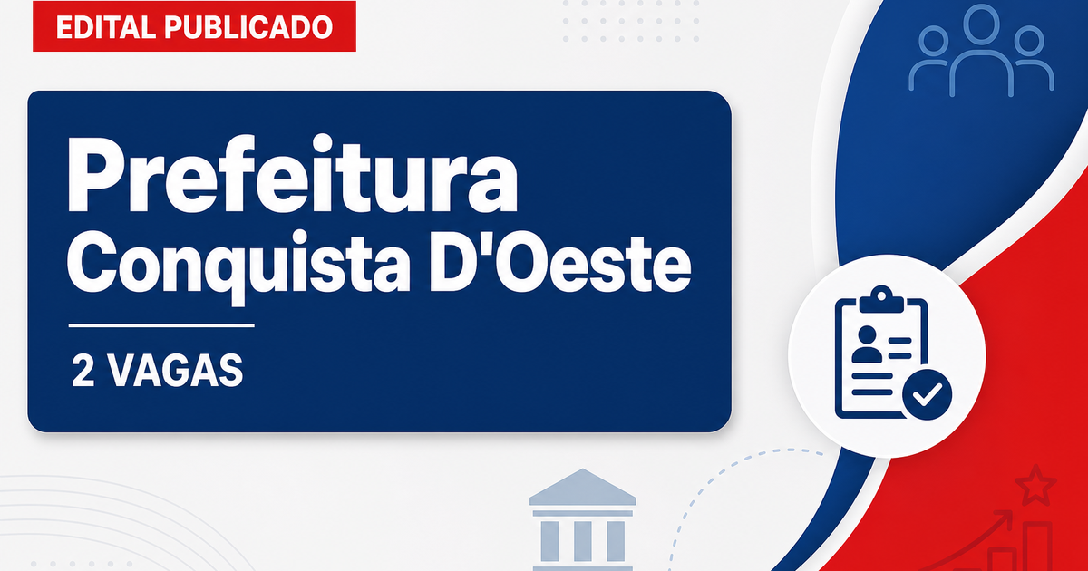 Processo seletivo Conquista D’Oeste MT: 2 vagas para ACE e CR para ACS - Prefeitura de Conquista D'Oeste